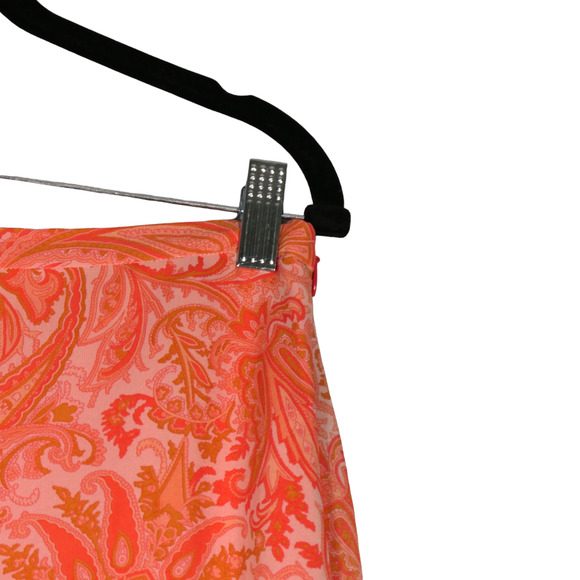 Banana Republic Skirt Womens Size 6 Orange Pink Floral 100% Silk Pull On Boho - Picture 3 of 9